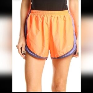 Nike Dri-Fit Logo Colorblock Hi-Rise Tempo Running Shorts Small Women Orange
